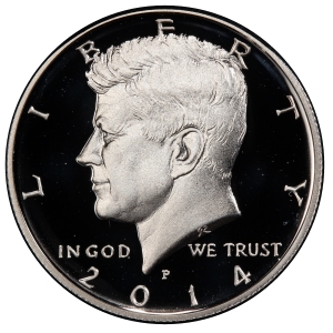 Obverse of 2014-P Kennedy Half Dollar